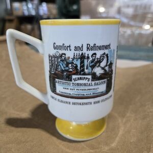Vintage Yellow and White Victoriana Mug From The 1960s
